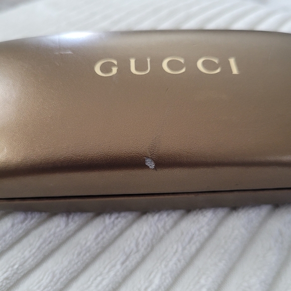 Authentic Gucci Hard Shell Bronze Metallic Eye Glass Case - Picture 2 of 6